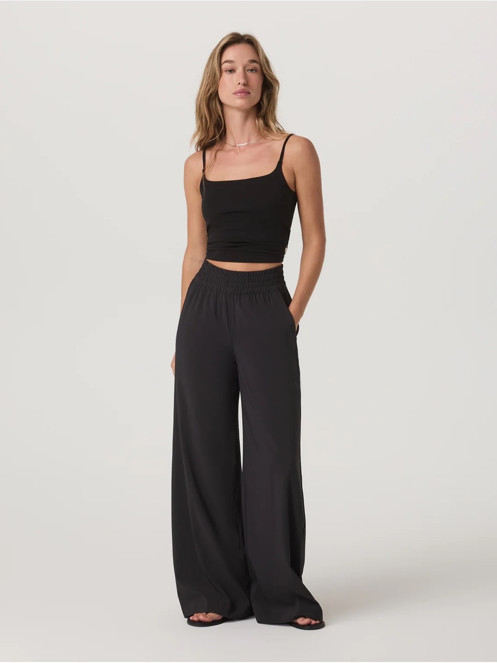 Vuori Black Wide-Leg Villa Pants